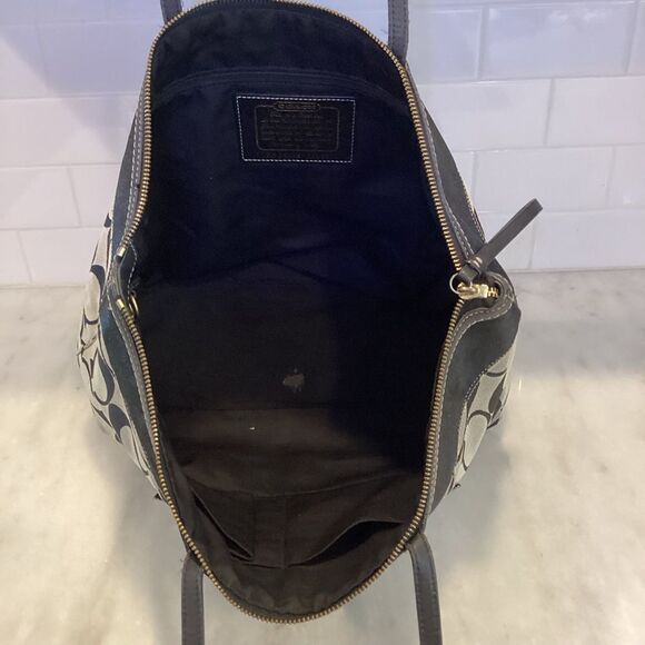Coach Signature Jacquard Stripe Zip Top Tote Bag - Picture 11 of 14